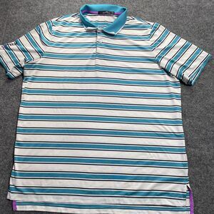 RLX Ralph Lauren Polo Shirt Mens XL Striped Stretch Big Golf Top Sleeve Logo